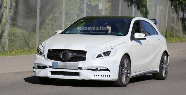 2016 Mercedes A45 AMG Facelift Spied With Minimal Disguise