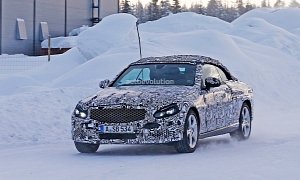 2016 Mercedes-Benz C-Class Cabriolet (A205) Spied Playing in the Snow