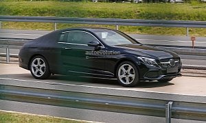 2016 Mercedes-Benz C-Class Coupe (C205) Spied Sporting Less Camouflage
