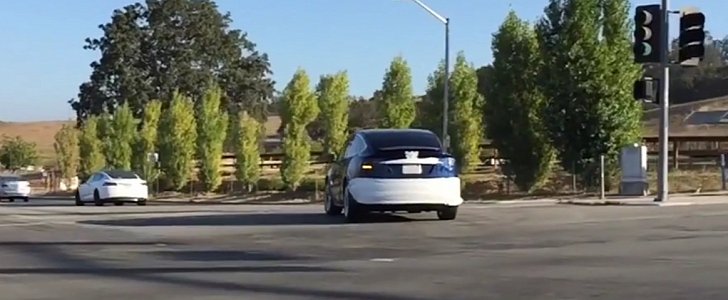 Blue Tesla Model X Spotted