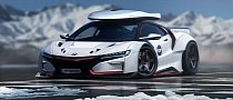 2017 Acura NSX Gets Widebody Kit and Roof Box In Brutal Rendering