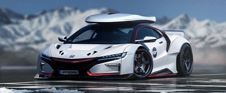 2017 Acura NSX Gets Widebody Kit and Roof Box: Rendering