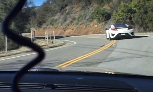 2017 Acura NSX Goes Canyon Carving, Desperate Audi RS4 Driver Blows Tire Chasing