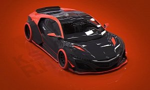 2017 Acura NSX Transformed with Two-Tone Widebody Kit In Otherworldly Rendering
