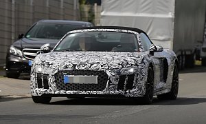2017 Audi R8 Spyder Spied Again, Could Challenge Turbo S Cabrio
