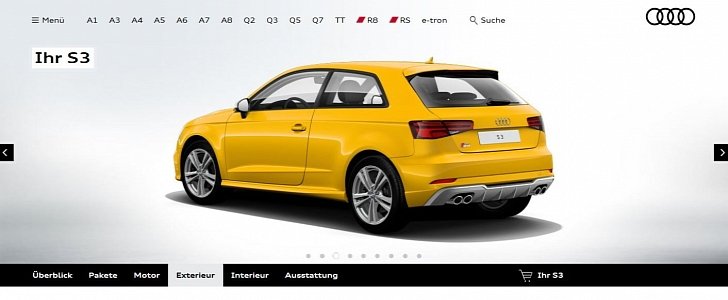2017 Audi S3 Configurator Launched, Full Specs Available
