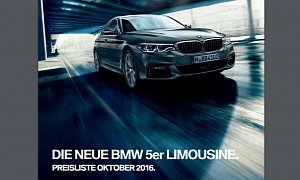 2017 BMW 5 Series Price Announced in Germany, 520d Starts From €45,200
