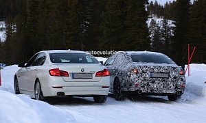 2017 BMW G30 5 Series Spied Next to Current F10 Model