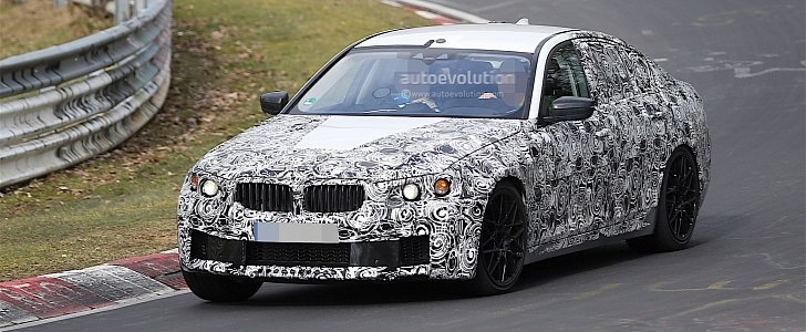 BMW M5 prototype testing on Nurburgring