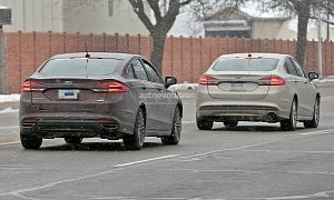 2017 Ford Fusion/Mondeo Loses Some Camo, Spyshots Show Rear LED Strip