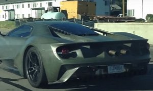 2017 Ford GT Prototype Spotted Running Around Naked in Detroit, Looks Like a Fighter Plane <span>· Video</span>