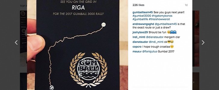2017 Gumball 3000 route: Riga to Mykonos