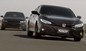 2017 Honda Civic Hatch Chased by VW Scirocco in Thai Commercial