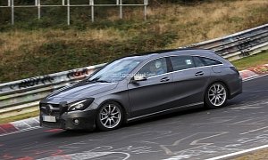 2017 Mercedes-Benz CLA Shooting Brake Facelift Looks Its Usual Good on the 'Ring