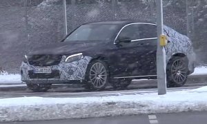 2017 Mercedes-Benz GLC Coupe Spied Fighting Off the Snow in Europe