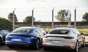 2017 Porsche Panamera Turbo - Panamera 4S Duo Spotted in Germany: Street Comparo
