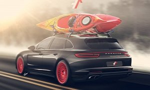 2017 Porsche Panamera Turbo Shooting Brake Rendered, Hauls Kayaks on Its Roof