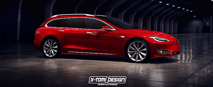 2017 Tesla Model S Wagon Rendered Based on Recent Facelift