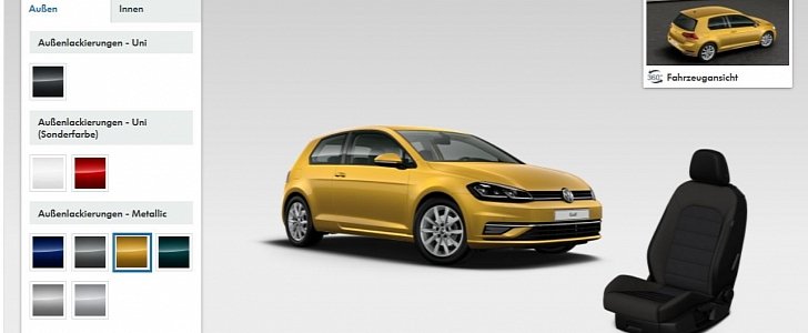 2017 Volkswagen Golf 7.5 Goes on Sale from €17,850, Configurator Launched