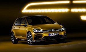 2017 VW Golf Facelift Debuts With 1.5 TSI, LED Headlights and Golden Paint