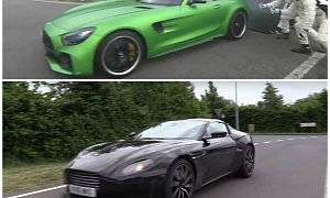 2018 Aston Martin V8 Vantage Prototype vs. 2017 Mercedes-AMG GT R Sound Comparo