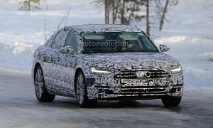 2018 Audi A8 and S8 Show New Design Details in Winter Testing Spy Photos