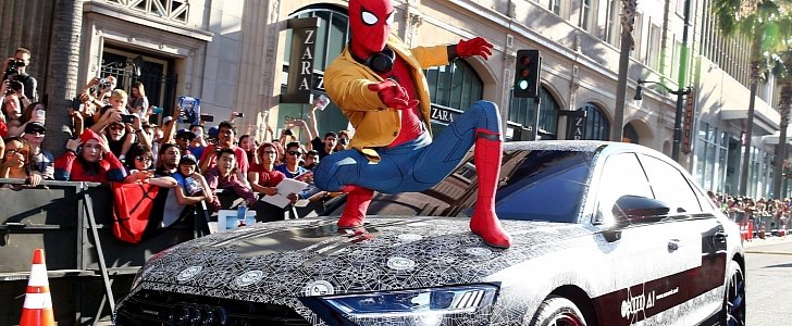 2018 Audi A8 Shown at Spider-Man: Homecoming Premiere Has Spidey Wrap