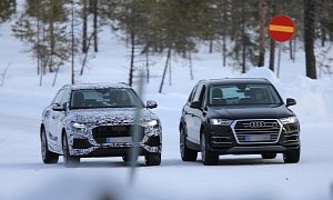 2018 Audi Q8 vs. Q7 Front and Back Spyshots Comparison