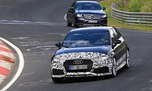 2018 Audi RS3 Sedan Spied Testing On the Nurburgring