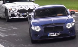 2018 Bentley Continental GT Testing Anti-Roll System While Chased by BMW Z4