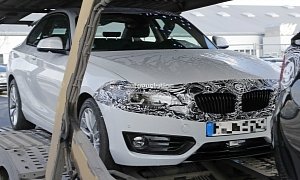 2018 BMW 2 Series Facelift Spied on Transport Truck, Shows Design Changes