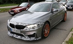 2018 BMW M4 Facelift (LCI) Spied with M4 GTS-like Camouflaged Front Bumper
