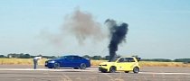 2018 BMW M5 Drag Races Diesel Seat Arosa Racecar, Spanking Happens