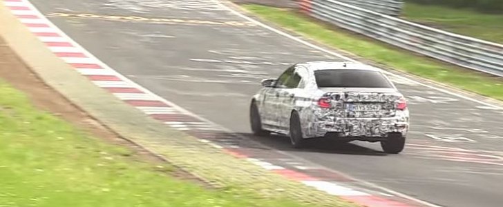 2018 BMW M5 Fights for Grip on Damp Nurburgring