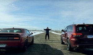 2018 BMW M5 vs. Jeep Grand Cherokee Trackhawk Drag Race Needs a Photo Finish