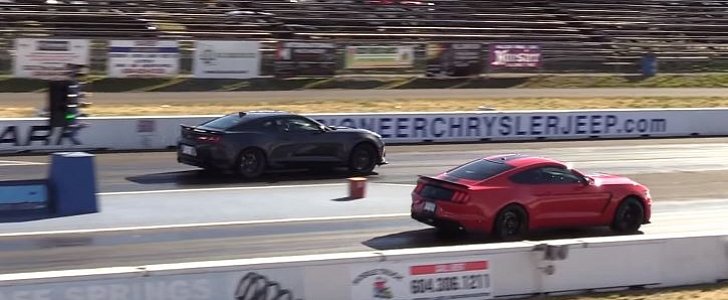 2018 Chevrolet Camaro ZL1 Drag Races 2018 Ford Mustang Shelby GT350