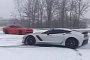 2018 Dodge Challenger Hellcat Widebody vs. Corvette Z06 Snow Angel Battle Is Lit