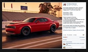 2018 Dodge Challenger SRT Demon Reportedly Offers 1,023 HP In Power Mode 3