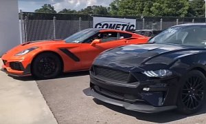 2018 Ford Mustang GT Drag Races 2019 Chevrolet Corvette ZR1, Demolition Follows