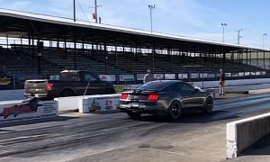 2018 Ford Mustang GT Drag Races Supercharged F-150, Crushing Is Heavy