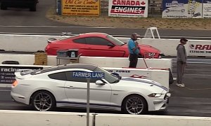 2018 Ford Mustang GT vs. Mustang Shelby GT350 Drag Race Is a Bummer