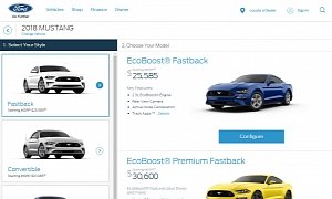 2018 Ford Mustang Priced From $25,585, Configurator Goes Live