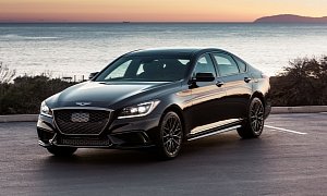2018 Genesis G80 Sport Combines Black Paint With G90's Twin-Turbo V6