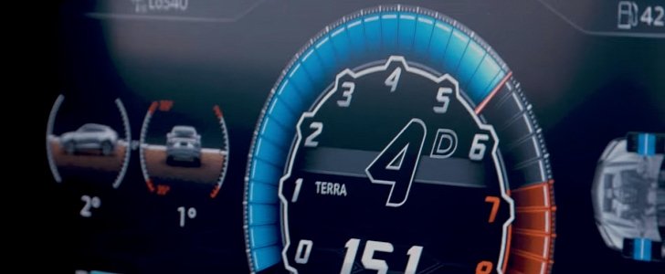 2018 Lamborghini Urus virtual cockpit in Terra driving mode