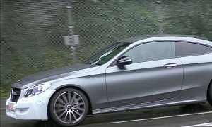 2018 Mercedes-AMG C43 Coupe Facelift Spied in Germany With Magno Paint