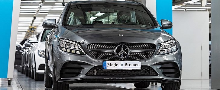 2018 Mercedes-Benz C-Class on the assembly line in Bremen