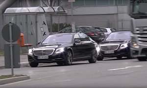 2018 Mercedes-Benz S-Class Facelift Caught in Motion with No Camouflage