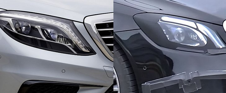 Mercedes-Benz S-Class headlight pre- and after facelift