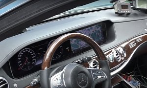 2018 Mercedes S-Class Facelift Interior Revealed in Spy Clip, Central Dial Gone?