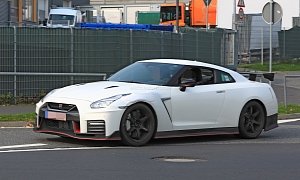 2018 Nissan GT-R NISMO Spied With Different Brakes And Camouflaged Front Fenders